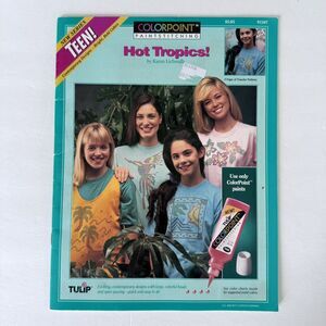 Tulip VINTAGE 90s Colorpoint Paint Stitching Hot Tropics 8 Pages Of Transfers